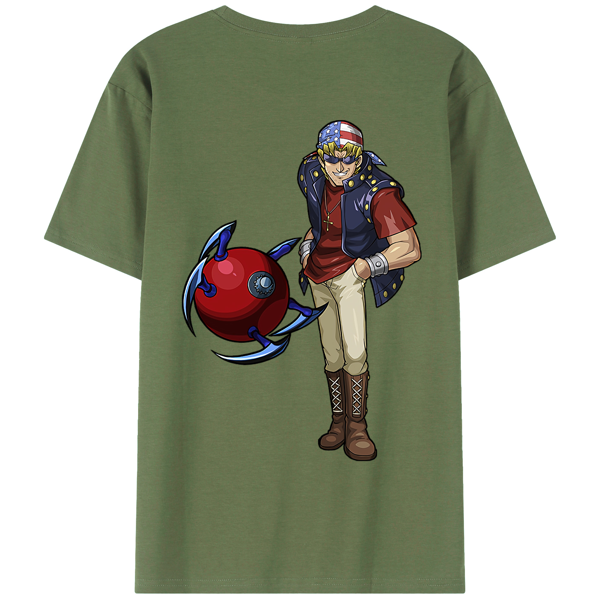 （画像用） 遊☆戯☆王 Yu-Gi-Oh! 綿100％ メンズ半袖Tシャツ（バックプリント） 通気性